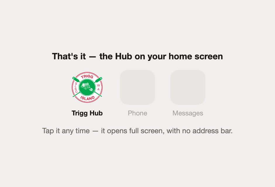 The Trigg Hub icon sitting on a phone home screen